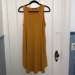 Mustard Yellow Peppermint Tank Dress w Pockets